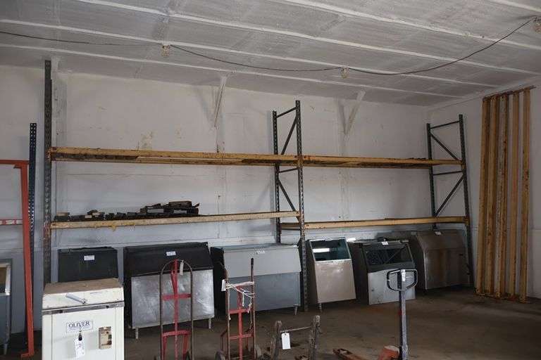 All to go - 2 Sections of 40" x 12' x 13' Tall pallet shelving w/ 3 uprights & 16 cross bars