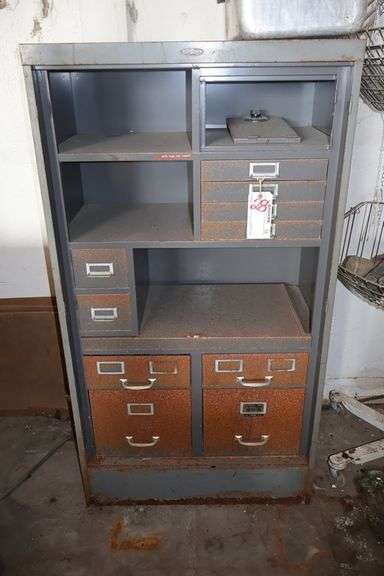 19" x 32" x 60' high metal wall cabinet - showing some rust