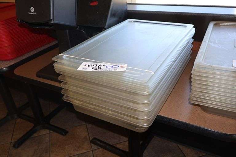 Times 5 - 12" x 20" x 2" acrylic inset pans with lids