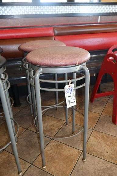 Times 2 - Metal framed swivel seat bar stools