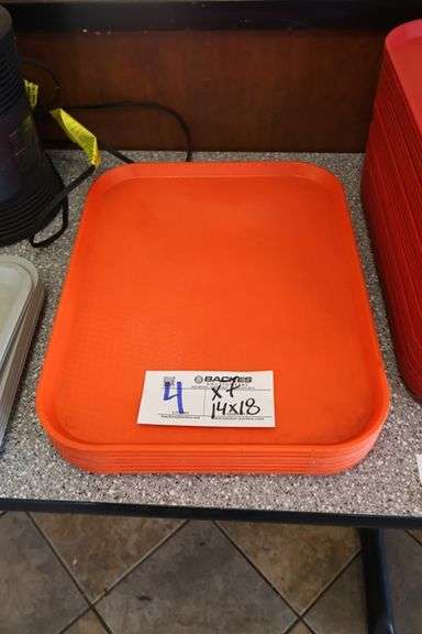 Times 7 - 14" x 18" orange service trays