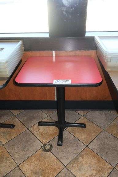 22" x 27" red laminate top dining table
