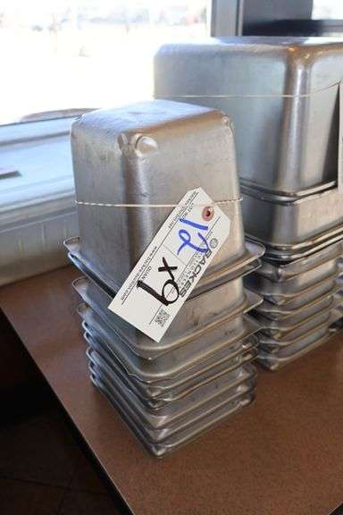 Times 9 - 1/6 x 6" stainless inset pans - no lids