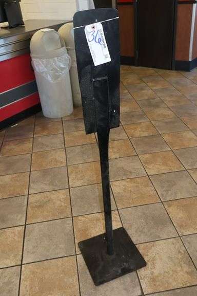 Black metal hand sanitizer stand - no dispenser