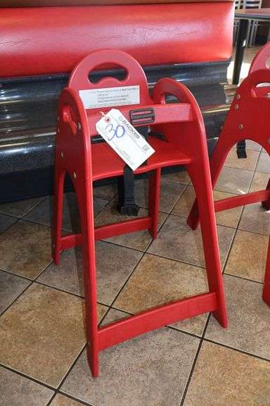 Koala Kare red poly high chairs