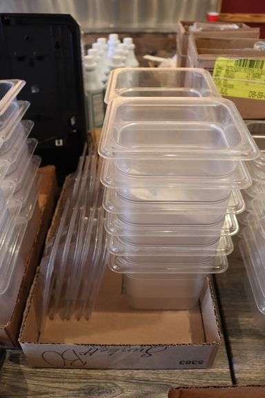 Times 12 - 1/6 x 6" acrylic inset pans with lids