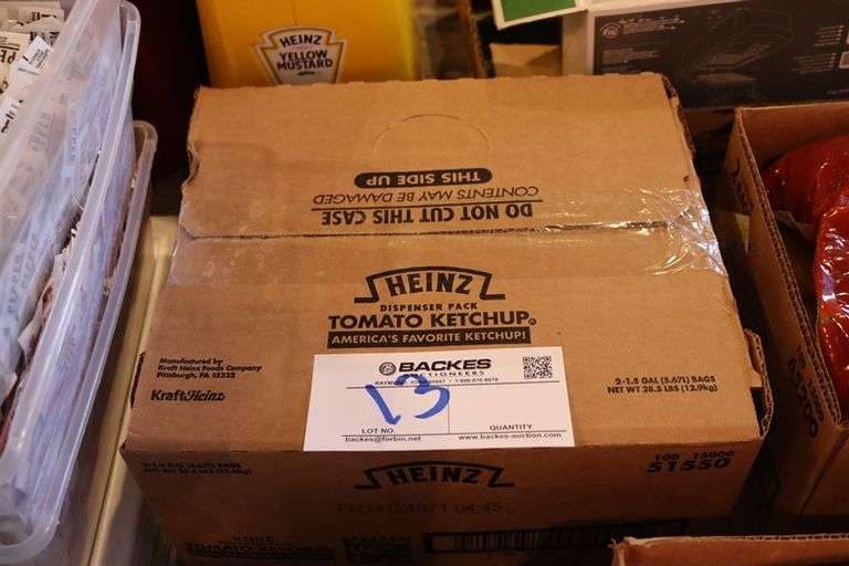 Case of Heinz 2) 1.5 gallon bags of ketchup