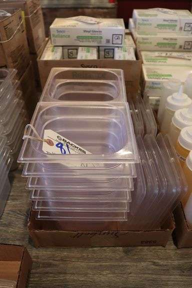 Times 12 - 1/6 x 4" acrylic inset pans with lids