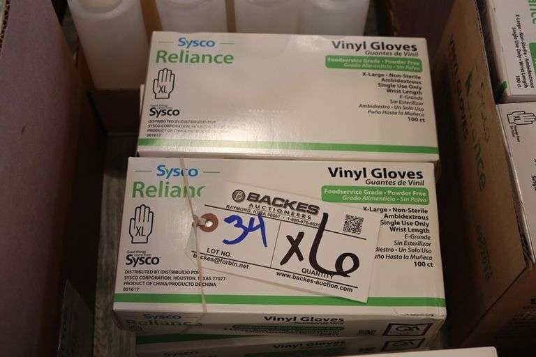 Times 6 - Boxes of Sysco XL gloves