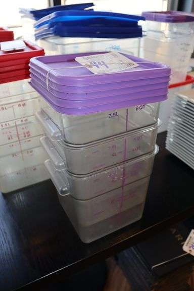 Times 3 - 8 quart acrylic food storage containers with lids