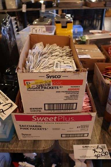 Times 3 - Boxes of sugar & sweetener packets