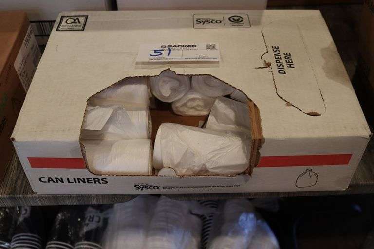 3/4 case of Sysco 24" x 33" can liners