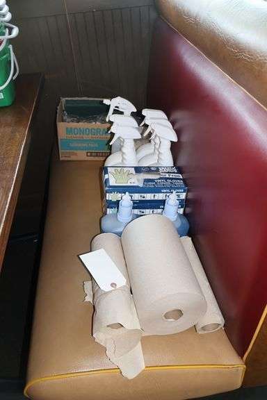 All to go - Assorted cleaning chemicals, gloves, & towels