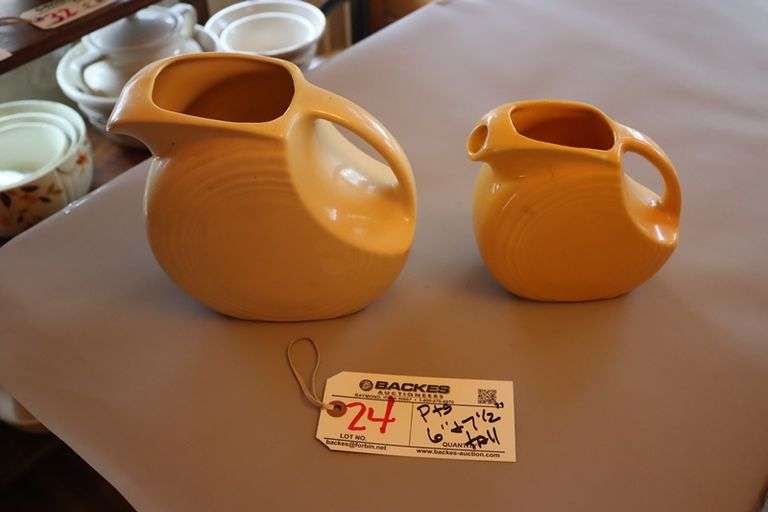 Pair to go - Fiesta 6" and 7 1/2" tall disk water pitchers