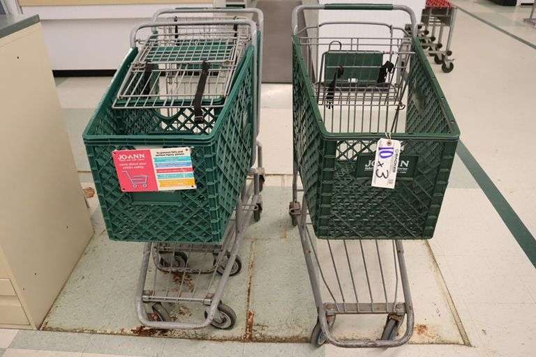 Times 3 - JoAnn Fabric's green shopping carts