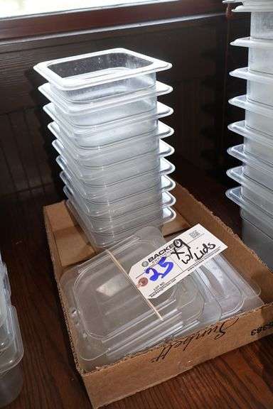 Times 9 - 1/6 x 4" acrylic inset pans with lids