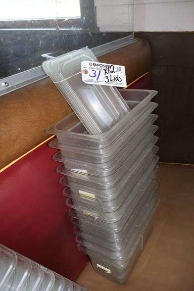 Times 12 - 1/3 x 6" acrylic inset pans with 3 lids