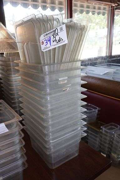 Times 12 - 1/2 x 6" acrylic inset pans with lids