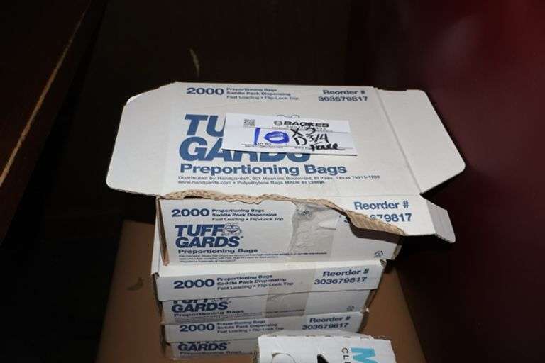 Times 3 - Boxes of Tuff Gards proportioning bags - 1 box is 3/4 full