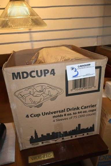 3/4 case of 4 cup drink carriers
