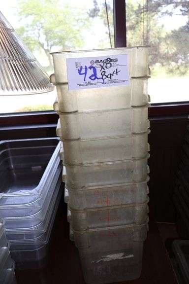 Times 8 - 8 quart acrylic food storage containers - no lids - rougher condition