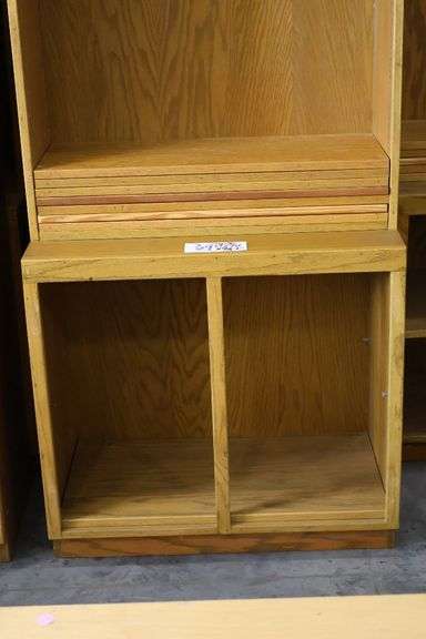 Times 2 - 32" x 96" x 17" deep wood book cases - no shelf pins