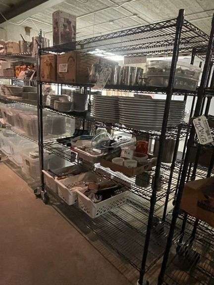 Times 2 - 24" x 60" black coated portable racks
