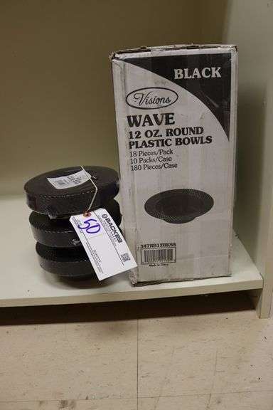 All to go - Wave 12 oz round plastic bowls
