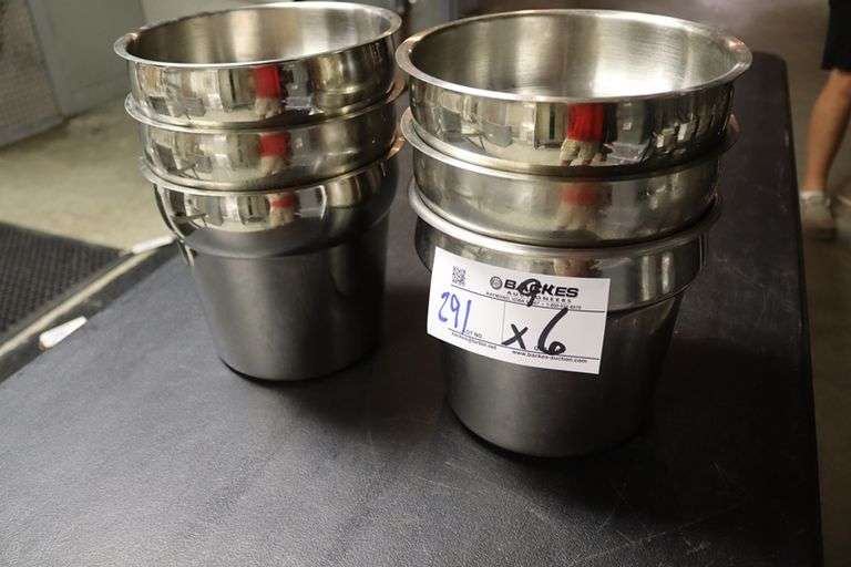 Times 6 - 9" stainless round insets with no lids