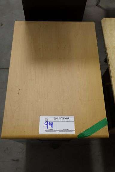 Metal framed 3 drawer portable file cabinet with wood top