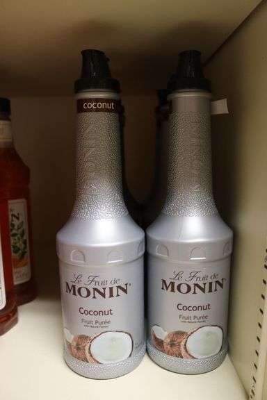 Times 5 - Monin 4 Coconut and 1 Blueberry flavored syrups