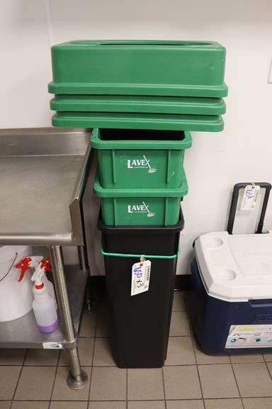 Times 3 - Lavex kitchen trash cans with lids