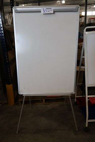 30" x 42" metal framed easel with dry erase board
