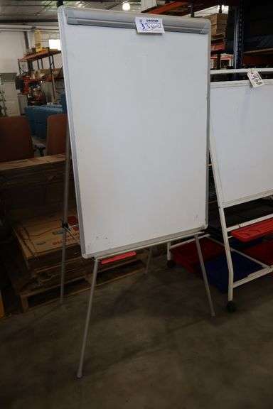 30" x 42" metal framed easel with dry erase board