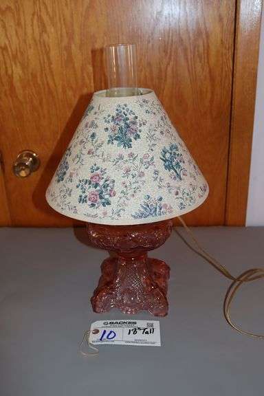 18" tall pink depression elegant lamp