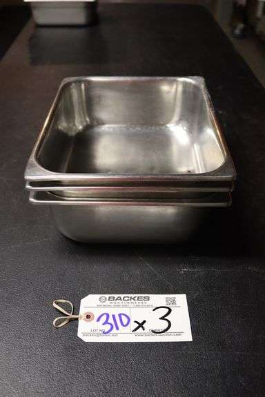Times 3 - 1/2 x 4 stainless insets with no lids