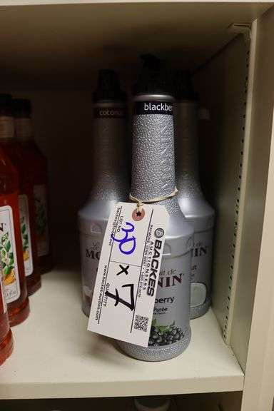 Times 5 - Monin 4 Coconut and 1 Blueberry flavored syrups