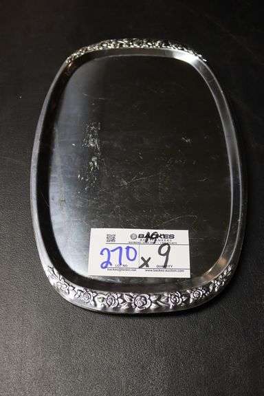 Times 9 - Stainless 19" ornate service platters