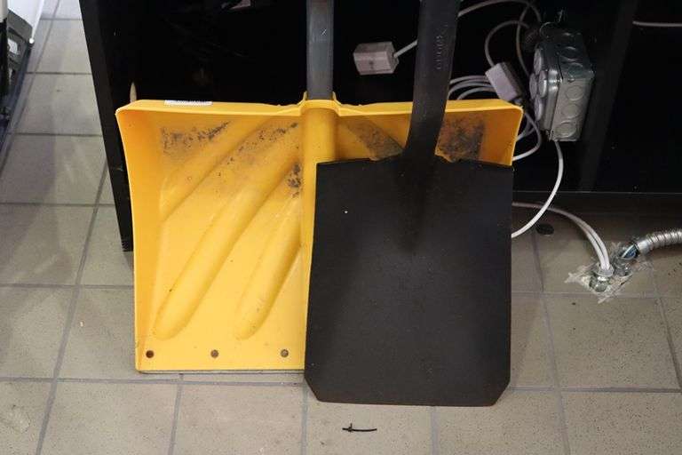 Times 2 - scoop shovel and new flat shovel