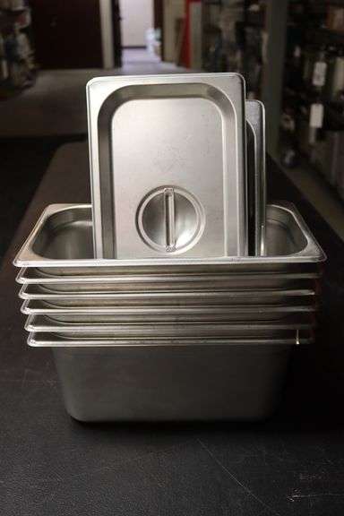 Times 6 - 1/3 x 3 stainless insets with lids