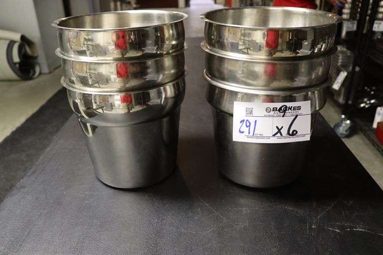 Times 6 - 9" stainless round insets with no lids