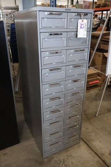 Steel Case 20 drawer metal data case cabinet