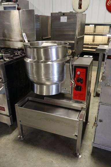 Vulcan K12ETT electric 12 gallon tilting steam kettle - 208-240 volt, 1 or 3 phase - was wired direct