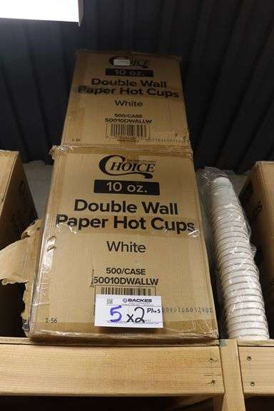 Case + of Choice 10 oz double walled paper hot cups - white