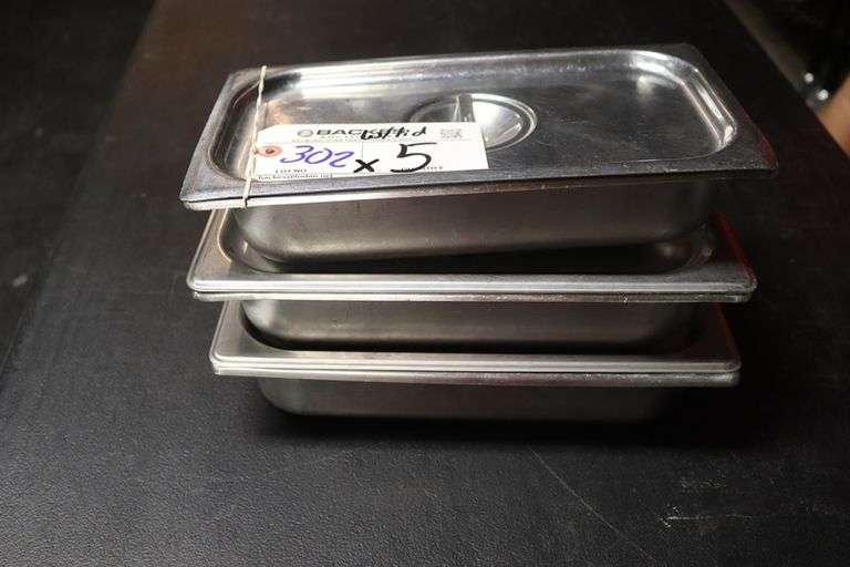 Times 5 - 1/3 x 2 stainless insets with lids