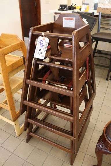 Times 3 - Mahogony finish high chairs