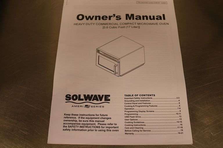 SolWave SWAHD12 2022 commercial microwave