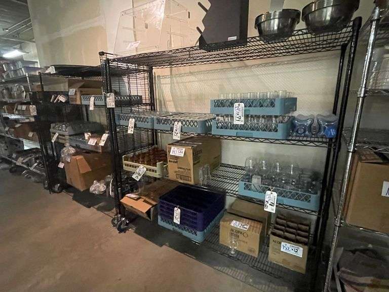 Times 2 - 24" x 60" and 24" x 72" black coated portable racks