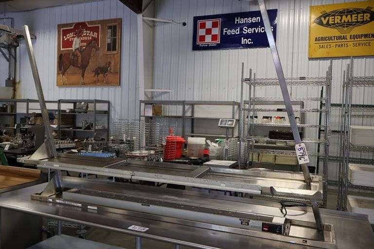 96" Wide double stainless over shelf with Hatco 72" Glo-Ray
