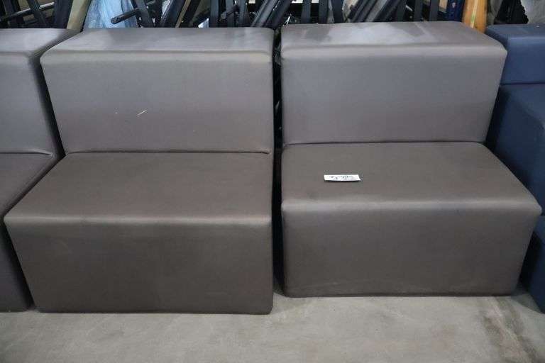 Times 2 - 36" wide x 34" tall x 40" deep charcoal vinyl modular seating